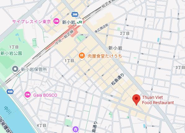 【江戸川区】新小岩徒歩7分／新小岩ルミエール商店街通り沿い／ベトナム料理店／約13.73坪